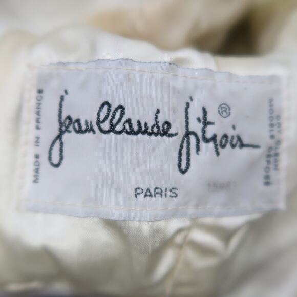 Vintage Jean Claude Jitrois Paris Cream Leather Floral Embroidered Jacket M - Picture 7 of 10